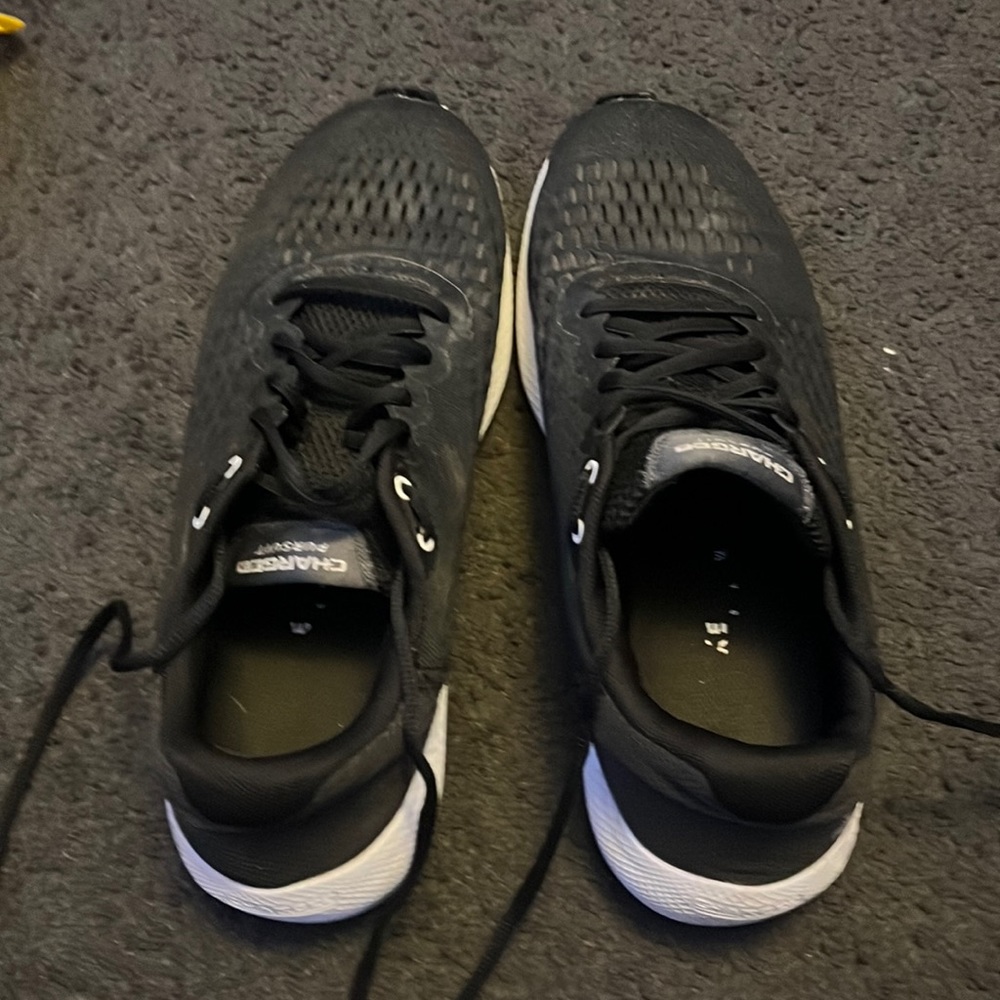 Under armor black and white shoes
